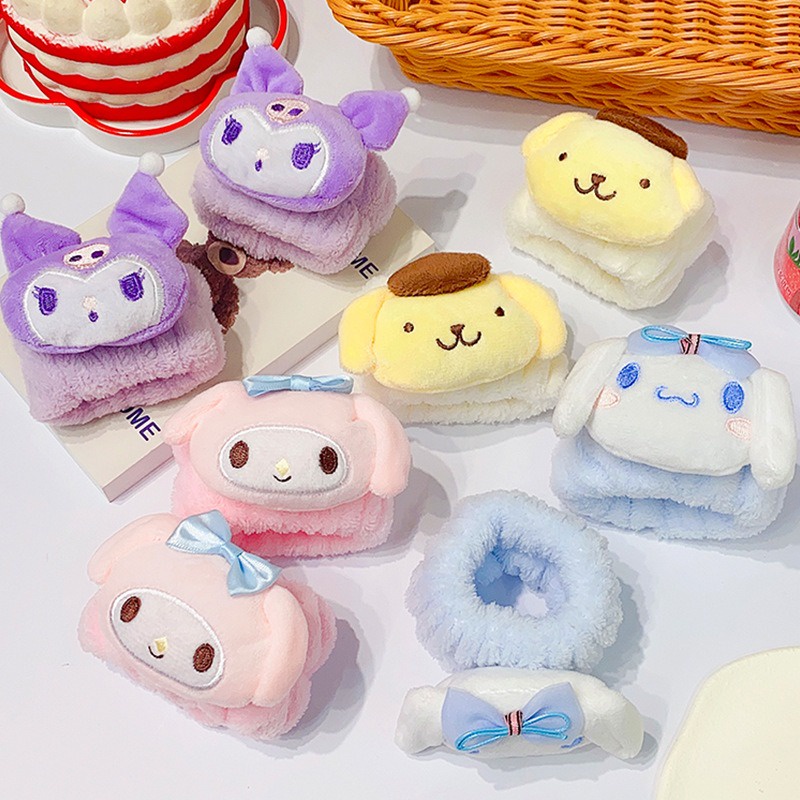 sanrio-my-melody-cinnamoroll-kuromi-หนึ่งคู่-ล้างหน้า-และสายรัดข้อมือ-ดูดซับน้ํา-กีฬาทางน้ํา-เหงื่อ-เช็ด-สร้อยข้อมือ-การ์ดข้อมือ-น่ารัก