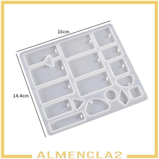 [Almencla2] จี้ซิลิโคนเรซิ่น รูปเรขาคณิต พร้อมรู สําหรับทําเครื่องประดับ สร้อยคอ กระเป๋า DIY