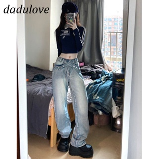 DaDulove💕 New Korean Version of INS Retro Washed Jeans Niche Loose High Waist Wide Leg Pants Large Size Trousers