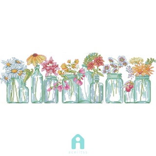 แจกันดอกไม้ ผ้าแคนวาส 11CT สําหรับตกแต่งบ้าน DIY [Acelit.th]
