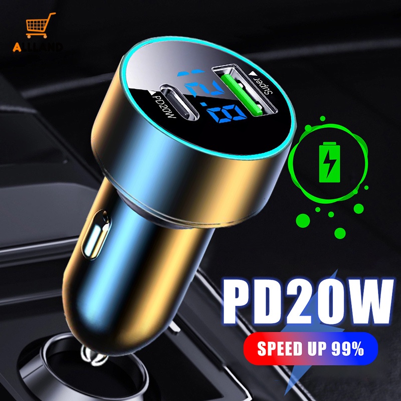 คุณภาพสูง-pd20w-qc3-0-พอร์ตคู่-ชาร์จเร็วมาก-อะแดปเตอร์ชาร์จโทรศัพท์-usb-type-c-ที่ติดตั้งยานยนต์-ตัวแปลงการชาร์จยานพาหนะ-แบบสากล