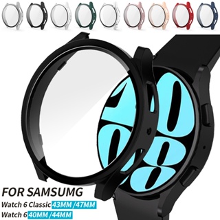 เคสกระจก กันชนหน้าจอ PC สําหรับ Samsung Galaxy Watch 6 40 มม. 44 มม. Galaxy Watch 6 Classic 47 มม. 43 มม.