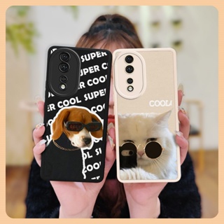 couple Waterproof Phone Case For Huawei Honor80 5G luxurious texture advanced personality leather simple funny cute Anti-knock