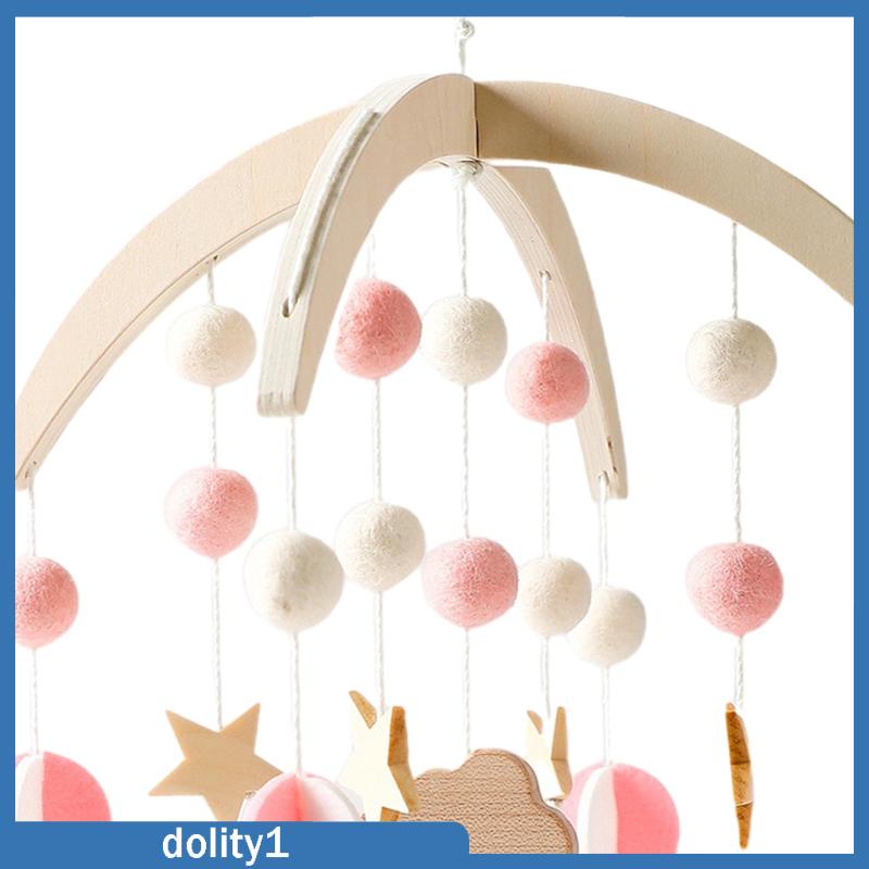 dolity1-โมบายกระดิ่งไม้-พร้อมลูกบอลสักหลาด-สําหรับตกแต่งเปลเด็กแรกเกิด