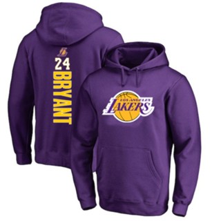 เสื้อแจ็กเก็ต เสื้อกีฬาบาสเก็ตบอล มีฮู้ด ลาย Lakers Kobe No. เสื้อกันหนาว มีฮู้ด สําหรับผู้ชาย 24 ชิ้น