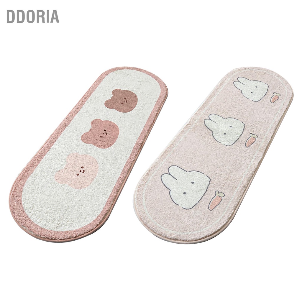 ddoria-การ์ตูนสัตว์รูปแบบพรมพื้นที่พรมเช็ดเท้านุ่มน่ารักรูปวงรีพรมข้างเตียงพรมตกแต่งสำหรับบ้านห้องนอน