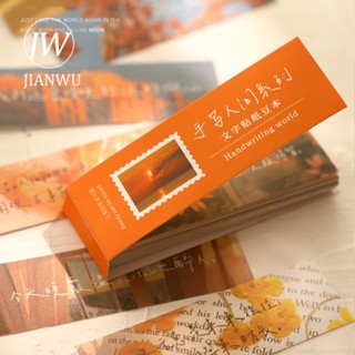 Jianwu สติกเกอร์วาชิ ลายเขียนด้วยลายมือ แนวสร้างสรรค์ สําหรับตกแต่งสมุด DIY 50 แผ่น