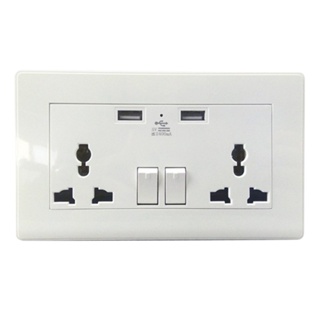 Sale! 2 Gang 2000mA Wall Socket Dual USB Port Outlets Plate Panel Universal Plug