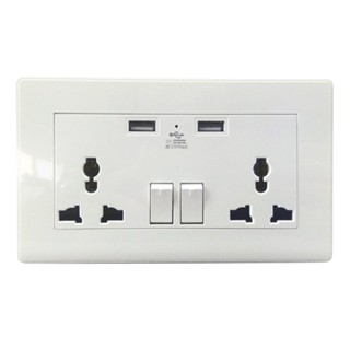 Sale! 2 Gang 2000mA Wall Socket Dual USB Port Outlets Plate Panel Universal Plug