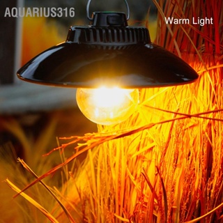  Aquarius316 แขวนไฟ LED ตั้งแคมป์แสงอุ่นน้ำหนักเบาพกพา USB ชาร์จ ตะขอโคมไฟตั้งแคมป์พร้อมตะขอสำหรับกลางแจ้ง