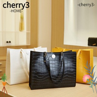 Cherry3 กระเป๋าถือ กระเป๋าสะพายไหล่ หนัง PU พิมพ์ลายหนังจระเข้ สไตล์เรโทร สําหรับสตรี