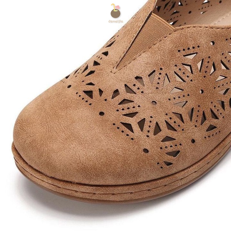 zapatos-de-mujer-รองเท้าแตะหนัง-สีน้ําตาล-สําหรับผู้หญิง