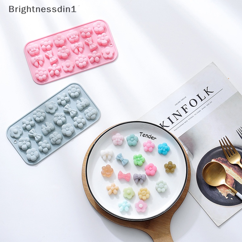 brightnessdin1-แม่พิมพ์ซิลิโคน-รูปโบว์-ดอกไม้-18-ช่อง-สําหรับทําช็อคโกแลต-เบเกอรี่-diy-1-ชิ้น