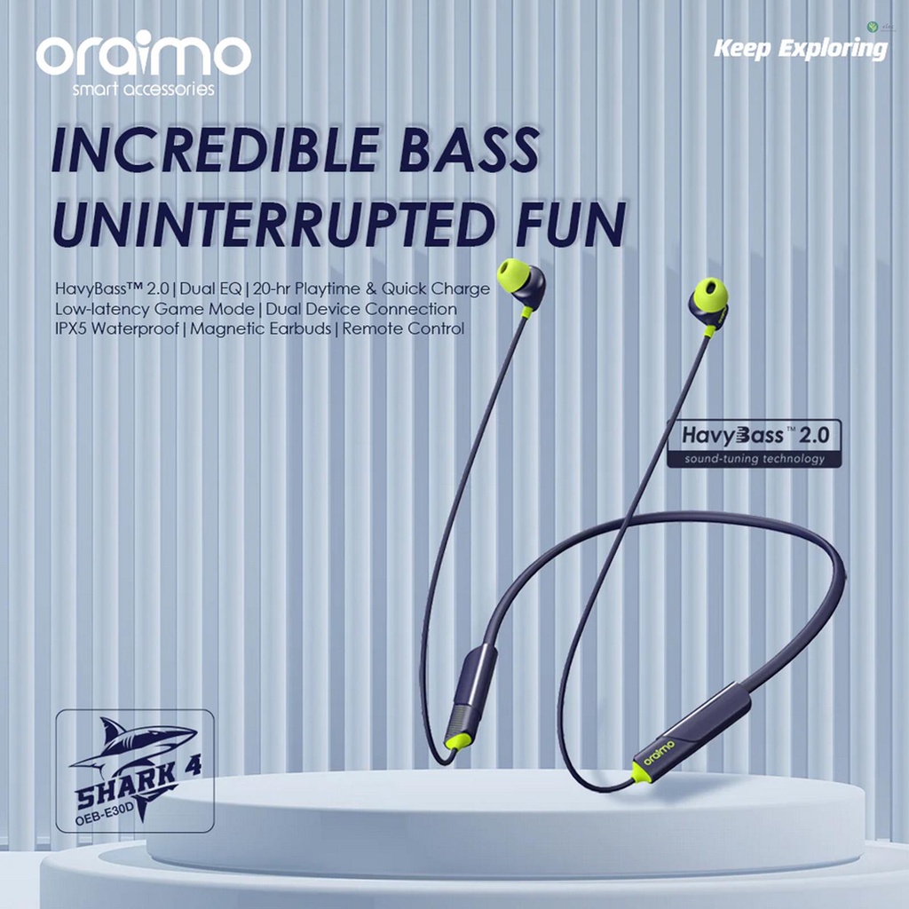 พร้อมส่ง-หูฟังไร้สาย-oraimo-shark-4-dual-eq-เล่นได้-20-ชั่วโมง-ipx5-กันน้ํา-พร้อมสายคล้องคอ