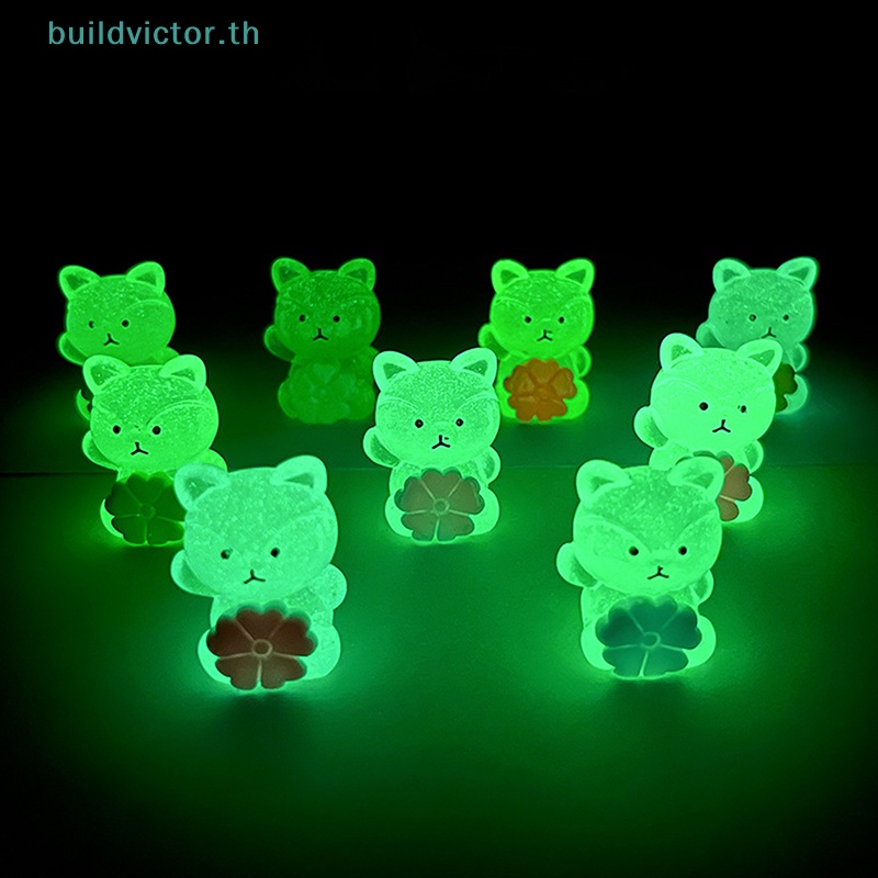 buildvictor-แดชบอร์ดเรซิ่น-รูปสุนัขจิ้งจอก-แบบเรืองแสง-ขนาดเล็ก-สําหรับตกแต่งบ้าน-รถยนต์-2-ชิ้น