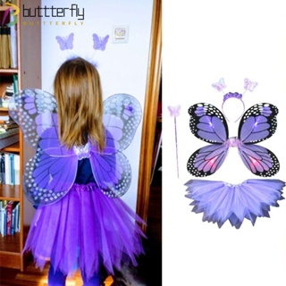 Buttterfly ชุดกระโปรงพรอพ LED รูปปีกผีเสื้อน่ารัก สําหรับเด็กผู้หญิง อายุ 2-8 ปี
