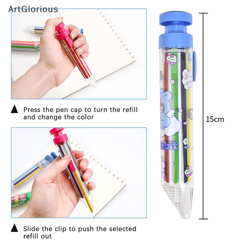 ดินสอสี-หมุนได้-8-สี-พกพาง่าย-สําหรับเด็กนักเรียน