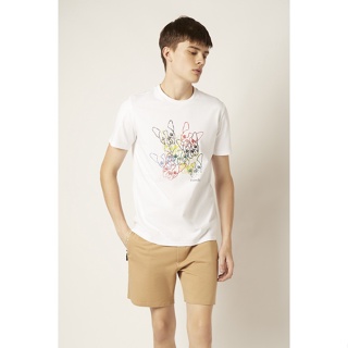 ESP เสื้อทีเชิ้ตลายเฟรนช์ชี่ ผู้ชาย สีขาว | Frenchie T-Shirt | 3728