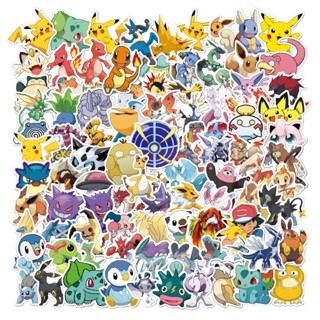 สติกเกอร์ PVC ลายการ์ตูนโปเกม่อน กันน้ํา (3) 100 ชิ้น