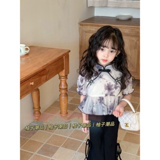 พร้อมส่ง ลดกระหน่ํา ชุดเสื้อแขนสั้น แขนพัฟ สไตล์ญี่ปุ่น เกาหลี จีนย้อนยุค ฤดูร้อน สําหรับเด็กผู้หญิง 2023