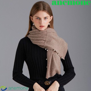 Anemone เสื้อคาร์ดิแกน ผ้าขนสัตว์ แคชเมียร์เทียม ประดับมุกเทียม อเนกประสงค์ สไตล์เกาหลี สําหรับผู้หญิง