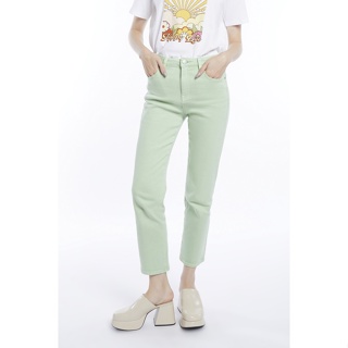 ESP กางเกงขายาวทรงตรง ผู้หญิง สีเขียว | Garment Dyed Trousers (Straight Fit) | 5788
