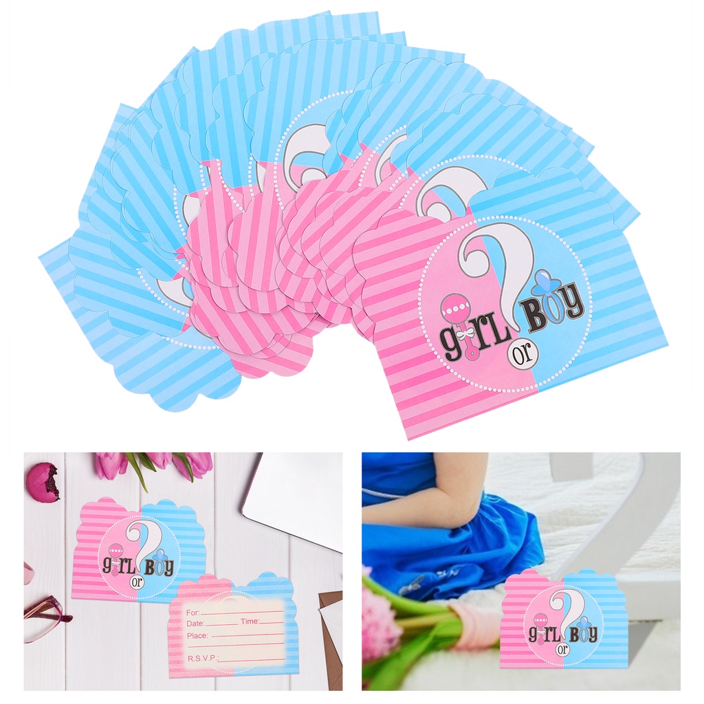 Party Invitation Gender Reveal Baby Or Greeting Favors Shower She