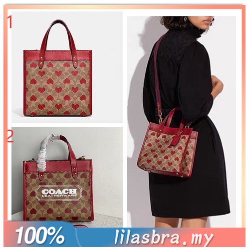 coach-cf127-c8391-field-tote-22-กระเป๋าสะพายผู้หญิง-กระเป๋าถือ-ความจุสูง-รูปหัวใจ-กระเป๋าช้อปปิ้ง-วันวาเลนไทน์-127-8391