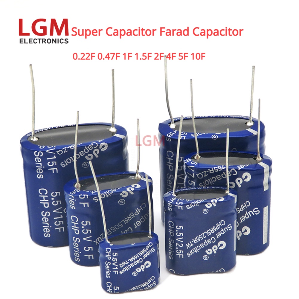 Super ตัวเก็บประจุ Farad ชนิดรวม 5.5V 0.22F 0.47F 1F 1.5F 2F 4F 5F 10F ...