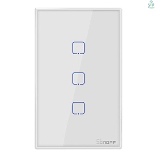 Sonoff T2US3C-TX สวิตช์ไฟติดผนังอัจฉริยะ WiFi 3 Gang 433MHz RF ควบคุมผ่านแอป ควบคุมแบบสัมผัส แผงสวิตช์อัจฉริยะ US เข้าได้กับ Google Home Neo [20][มาใหม่]