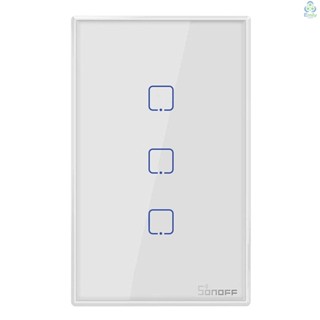 Sonoff T2US3C-TX สวิตช์ไฟติดผนังอัจฉริยะ WiFi 3 Gang 433MHz RF ควบคุมผ่านแอป ควบคุมแบบสัมผัส แผงสวิตช์อัจฉริยะ US เข้าได้กับ Google Home Neo [20][มาใหม่]