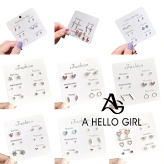 A HELLO GIRL ต่างหูสตั๊ดแฟชั่น สำหรับผู้หญิง