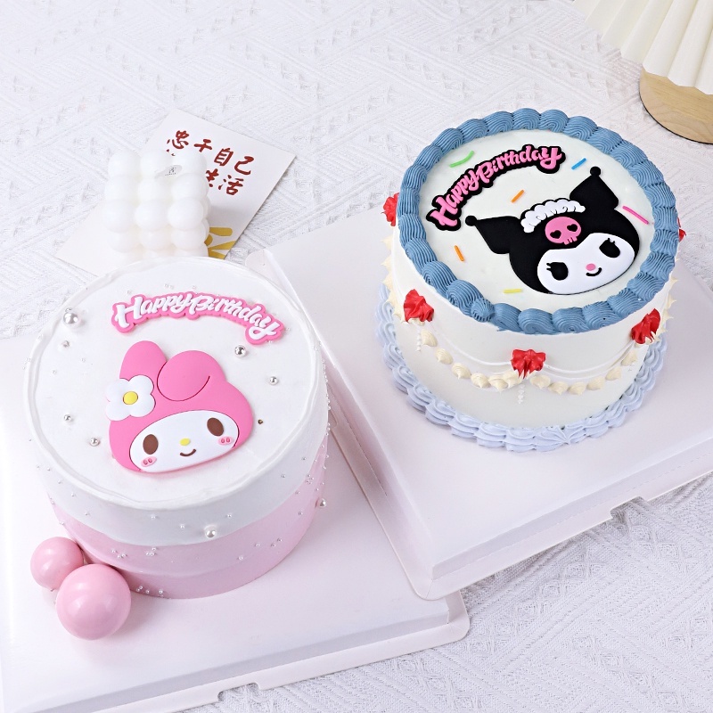 ตุ๊กตาการ์ตูน-sanrio-kuromi-melody-cinnamoroll-สําหรับตกแต่งเค้กวันเกิด-งานแต่งงาน