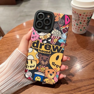 เคสโทรศัพท์มือถือแบบนิ่ม TPU กันกระแทก กันรอยกล้อง ลายกราฟฟิตี้ Drew สําหรับ iPhone 14 Pro Max 13 12 11 Pro X XS XR 7 8 Plus SE