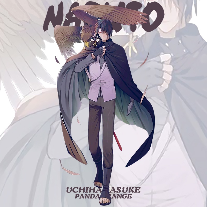 ผ้าฝ้ายแท้-naruto-anime-sasuke-แขนสั้นอนิเมะเสื้อผู้ชาย-ลายสกรีนคมชัด-unisex