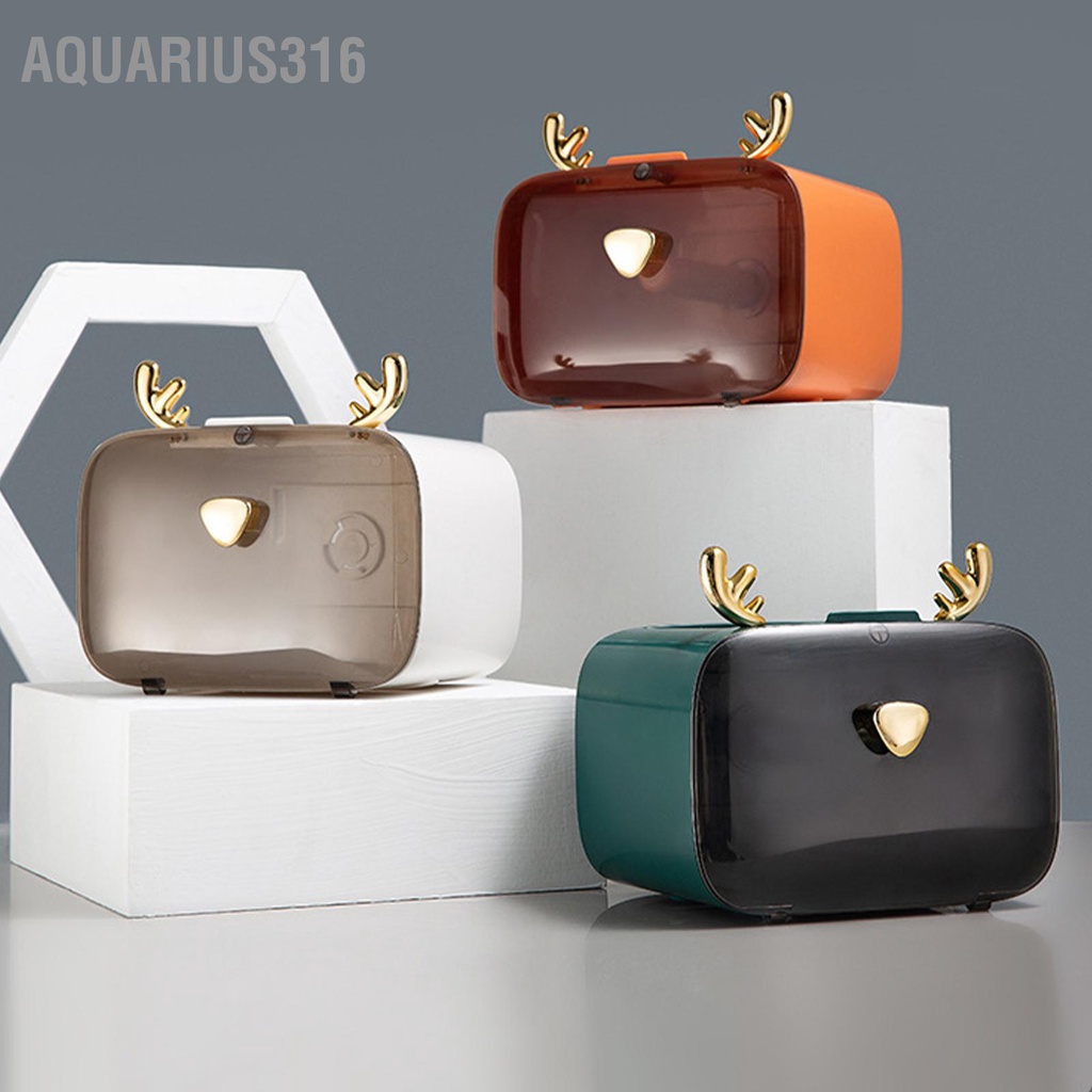 aquarius316-ที่วางกระดาษทิชชู่กันน้ำน่ารักก้านเขากวางโปร่งใสหน้าต่างแขวนติดผนังผู้ถือกล่องกระดาษทิชชู่