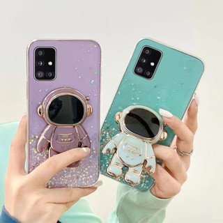 เคสโทรศัพท์มือถือ ลายนักบินอวกาศ ประดับคริสตัล พับได้ สําหรับ Samsung A12 SM-A125F DSN SM-A125F DS SM-A125F SM-A125M SM-A125U SM-A125U1 SM-A125N SM-A125W