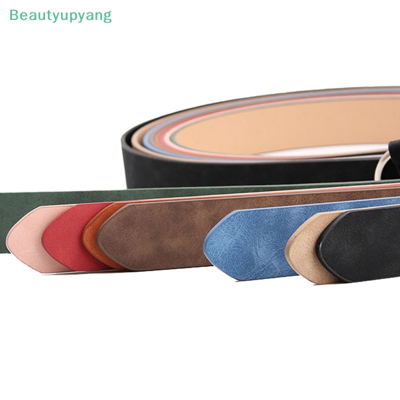 beautyupyang-เข็มขัดลําลอง-สีพื้น-ไม่มีเข็ม-หัวเข็มขัดกลม-แฟชั่นสําหรับสุภาพสตรี