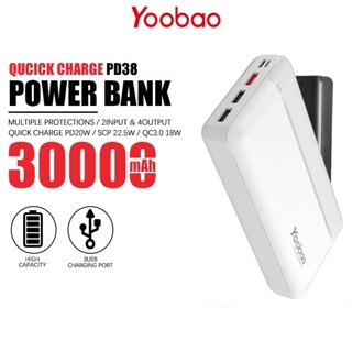 พาวเวอร์แบงค์ Yoobao รุ่น PD38 ความจุ 30000mAh แบตสำรอง ชาร์จเร็ว PD20W Powerbank Fast Charge พกพา ชาร์จนาน แข็งแรงทนทาน