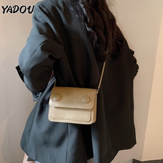 YADOU ใหม่เวอร์ชั่นเกาหลีผู้หญิงกระเป๋าสะพายไหล่แฟชั่นสบาย ๆ แฟชั่นสบาย ๆ กระเป๋าสี่เหลี่ยมเล็ก