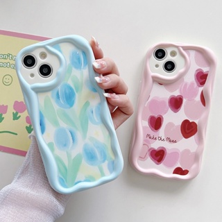 เคส เคสป้องกันโทรศัพท์มือถือ ลายดอกทิวลิป สีชมพู กันกระแทก สําหรับ Redmi Note 12 Pro 5G 11 Pro+ 12S 11S 12C 10C 10 4G