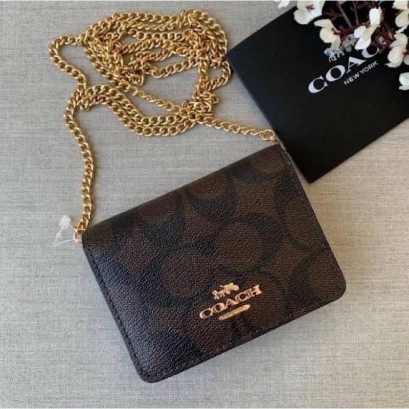 mini-wallet-on-a-chain-6650-c0059-c7361-แท้-coac-h-กระเป๋าสตางค์ผู้หญิง-กระเป๋าใส่เหรียญ