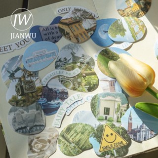 Jianwu สติกเกอร์ ลาย The View From The Window Series เรียบง่าย สําหรับตกแต่งสมุดภาพ 40 แผ่น