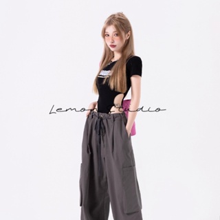 Lemon Studio 🔥พร้อมส่ง เสื้อผ้าผู้หญิงเซ็กซี่ แขนกุด 2023NEW korean แฟชั่นผู้หญิง LHE0114