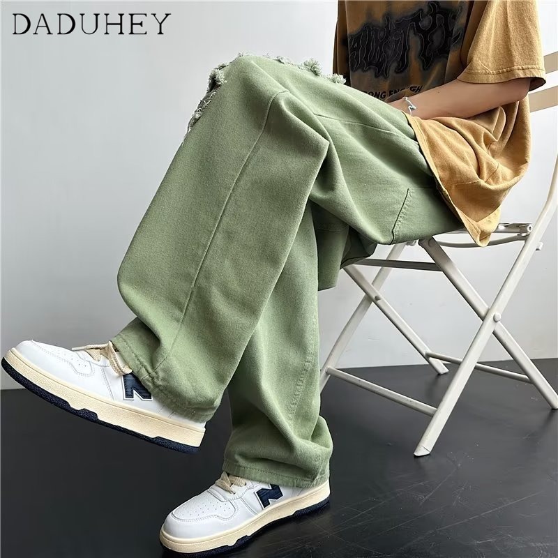 daduhey-mens-2023-new-summer-loose-all-match-ripped-jeans-hong-kong-style-retro-washed-casual-pants
