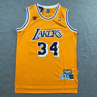 เสื้อกีฬาบาสเก็ตบอล ปักลาย Nova NBA Los Angeles Lakers Shaquille ONeal 34 53 2021 666517