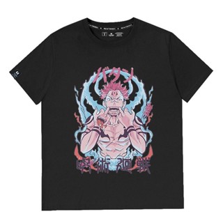 อนิเมะ อะนิเมะ Jujutsu Kaisen ใหม่แขนสั้นเสื้อยืด Gojo Satoru รูปแบบเสื้อผ้าที่สง่างามผู้ชายแขนสั้นผ้าฝ้าย เสื้อผ้า