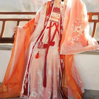 Yanran Original Hanfu ชุดเดรสกระโปรง แขนยาว ขนาดใหญ่ สไตล์ฮั่นฝู โบราณ สําหรับสตรี นักเรียน