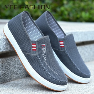 YEE Fashion  รองเท้าผ้าใบผู้ชาย ลำลองผู้ชาย ผ้าใบแฟชั่น สไตล์เกาหลี กีฬากลางแจ้ง ทำงานรองเท้าลำลอง Chic สไตล์เกาหลี ins รุ่นใหม่ D25D01X 37Z230910