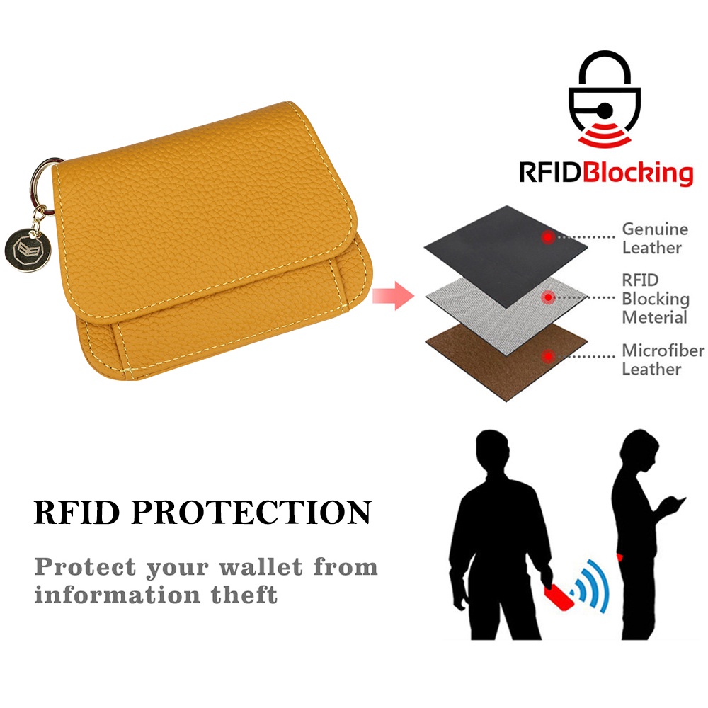 royal-bagger-rfid-กระเป๋าสตางค์ใบสั้น-หนังแท้-ทรงคลัทช์-ใส่บัตรได้-พร้อมพวงกุญแจ-ใส่เหรียญได้-แฟชั่นสําหรับสตรี